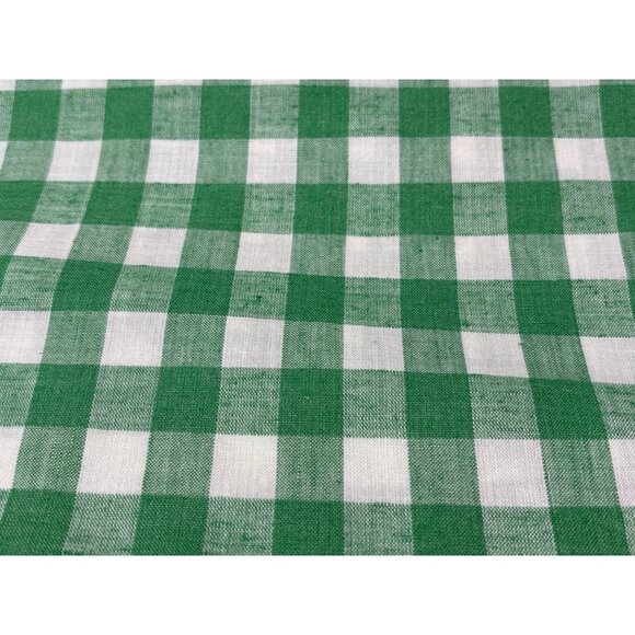 Green & White Gingham Fabric 1/2 yard x 36" Cotton For Sewing & Crafts - Picture 1 of 5